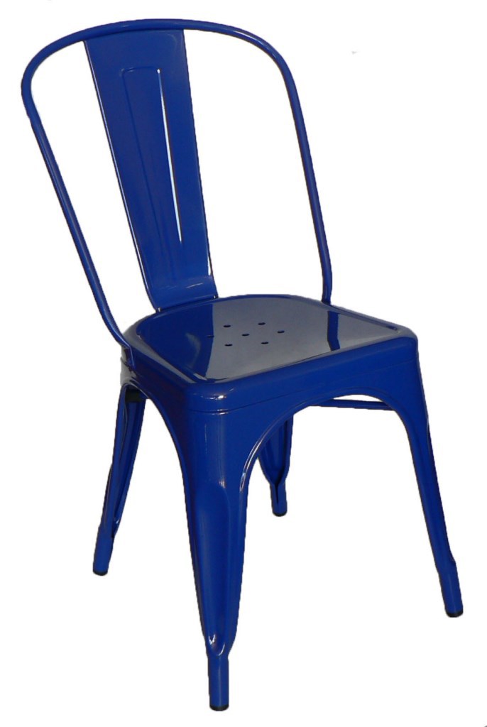 Galvanised Steel Chair Blue