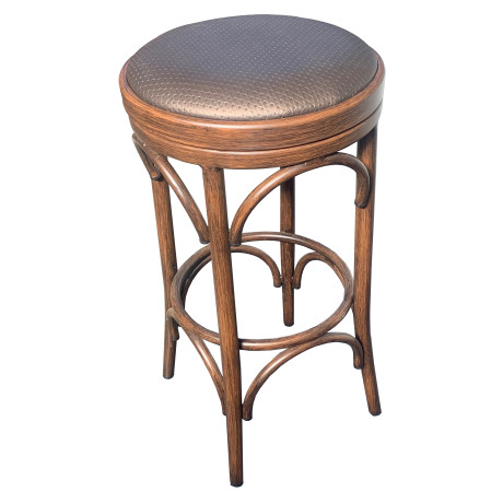 Isla Bentwood Style Stool with Wood Look Aluminium Frame and Swivel Cushion Seat 750mm Seat Height