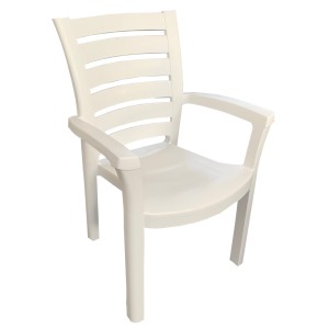 Marina Arm Chair Polyprop - White CLEARANCE PRICE
