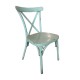 Cross Back Aluminium Dining Chair - Vintage Blue Colour