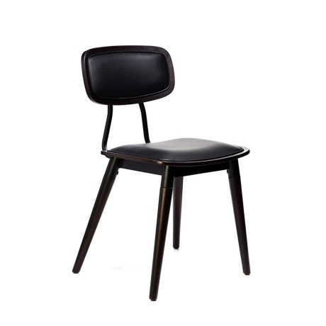 Felix Chair-Black PU Seat-Chocolate-Black Frame