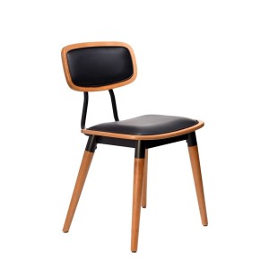 Felix Chair-Black PU Seat-Lancaster Oak-Black Frame