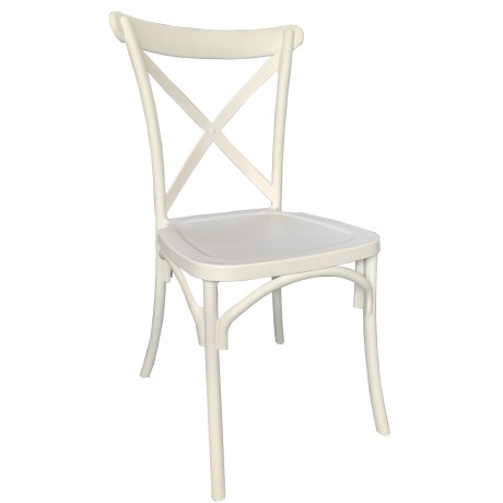Dianne Poly Cross Back Chair - White