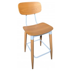 Poppy Bar Stool with Steel Frame and Plywood Seat and Back 750mm Seat Height