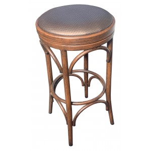 Isla Bentwood Style Stool with Wood Look Aluminium Frame and Swivel Cushion Seat 750mm Seat Height