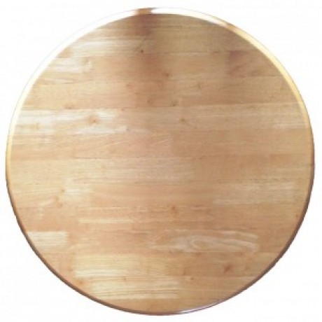 700mm Round Timber Rubberwood Table Top Bullnose - Natural