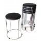Barrel stool with Chrome base 470mm seat height "Black"